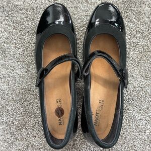 NAOT Israel Mary Jane Black Patent Leather Shoes